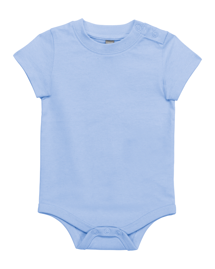 Babyromper, babyblauw, bedrukken, Kariban