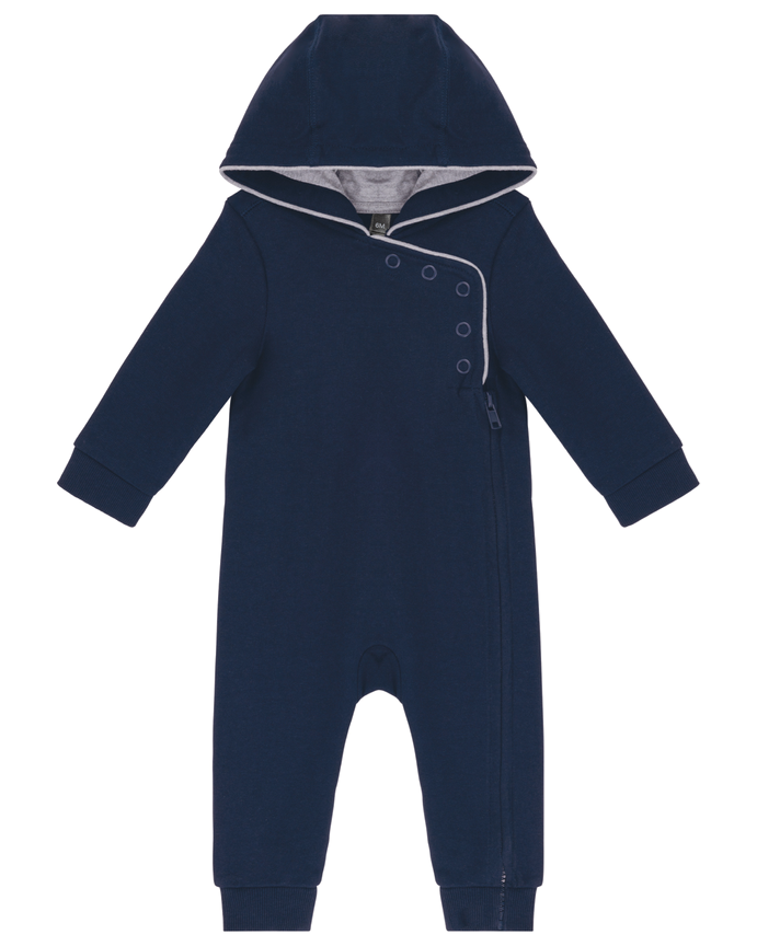 Babypak met capuchon, Blauw, Kariban, Bedrukken