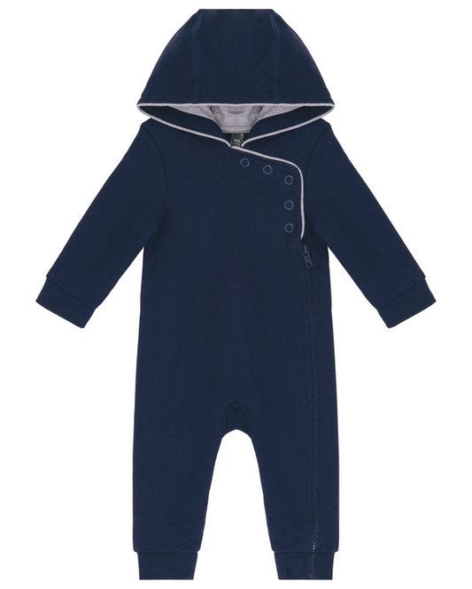 Babypak met capuchon, Blauw, Kariban, Bedrukken